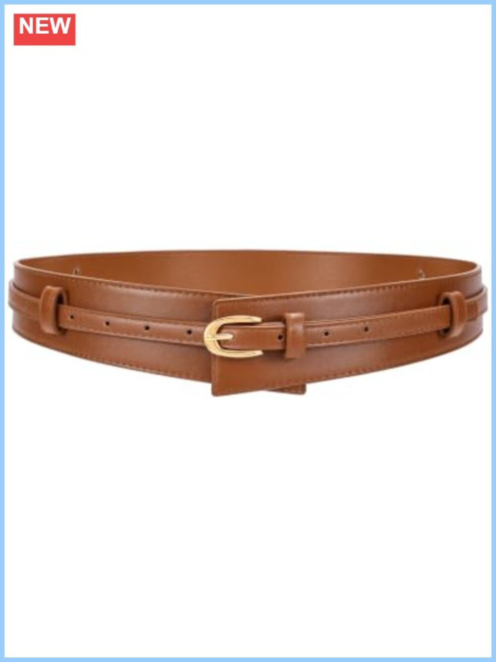 Wide Faux Leather Belt 2-in-1 Waist Skinny Detachable Women Dress